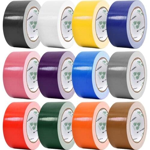 10m*45mm 12 Colors Base Tape Cloth Duct Tape Carpet Floor Waterproof Tape High Viscosity Adhesive Tape Multicolor DIY Decoration