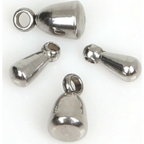 20pc/lot 2.5x6mm 4x7mm Metal Stainless Steel Water Drop Extender Chain End Beads DIY Jewelry Findings Accessories