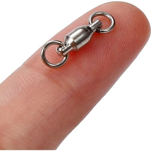 5pc Stainless Steel Fish Connector Ball Bearing Swivel Solid Ring Hook Connector Tacke Accessories Swivel Fishing Connector Hook
