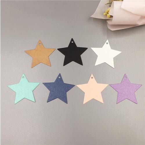 50pcs Multi-shape Color Pretty Gift Packaging Tag Heart Shape&Round Shape&Star Jewelry/Candy/Luggage/Schoolmark Paper Card Label