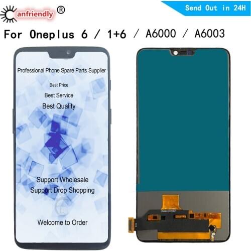 6.28" LCD For Oneplus 6 1+6 A6000 A6003 LCD Display Touch panel Screen Digitizer module with frame Assembly for one plus 6