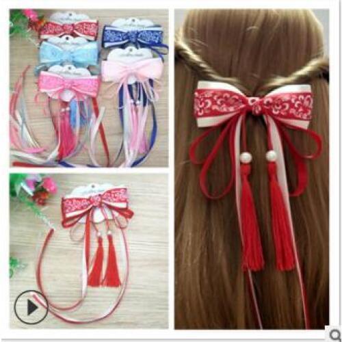 60pcs/lot DIY Multi Blue And White Porcelain Hair Clip Streamer Bowknot Chinese Clothing Hair Claw Hair Care Styling Tools HA787