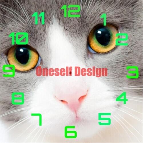 2021 5d diamond painting clock animal cat diamond embroidery clock rhinestone pictures decoration home diamond art kit diy frame