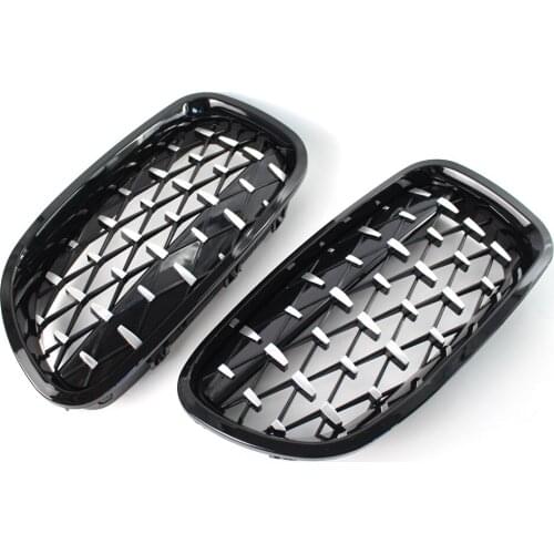 Diamond Style Car Racing Grill Front Kidney Grilles for BMW 5-Series F10 Sedan F11 Touring 2010-2016 Pre-Facelift