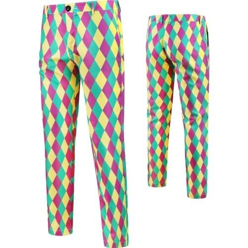 2020 Men New Fashion Printed Hip Hop Pants New Stylish Casual Pants Colorful Geometric Print Slim Long Trousers