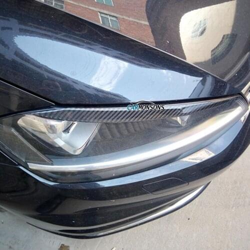 Carmonsons for VW Volkswagen Golf 7 MK7 GTI Carbon Fiber Headlights Eyebrow Eyelids Decoration Trim Stickers Cover Car Styling