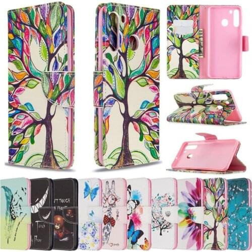 For Samsung Galaxy A41 Case PU Leather Painted Slim Capa Case For Samsung A41 A11 A21 A31 M11 A 41 Flip Stand Wallet Phone Cover