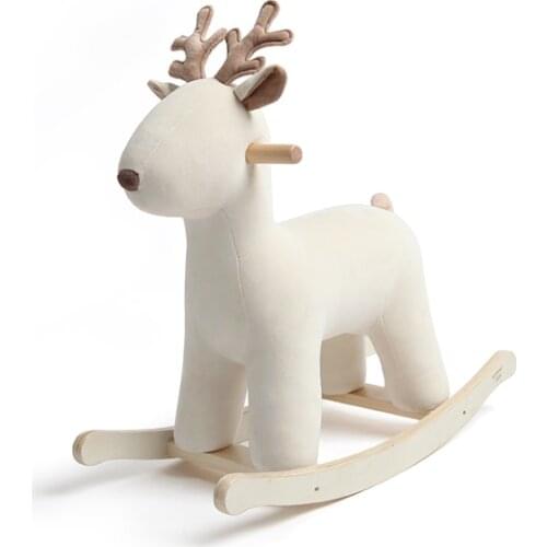 Cy Trojan Deer Childrens Rocking Horse Rocking Chair Baby and Infant Solid Wood Toy Gift