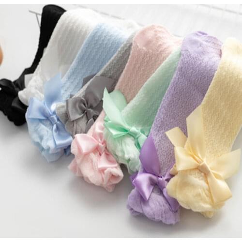 Newborn baby stocking Mesh Bow Babys tights Summer Thin Anti-mosquito Stocking Girls Thin Breath Tights