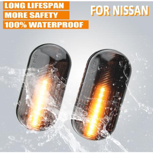 Fit For Nissan Tiida C11 Note E11 NE11 Micra K12 NP300 Navara D40 Qashqai J10 LED repeator dynamic turn signal lights