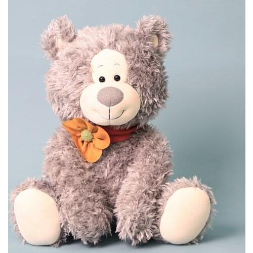 Long Plush Grey Brown Teddy Bear PLushie Soft Stuffed Toy Adorable pastry Bear Plush Toy Birthday Gift for Girl Xmas Present