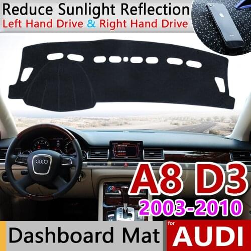 For Audi A8 D3 2003~2010 4E Anti-Slip Anti-UV Mat Dashboard Cover Pad Shade Dashmat Protect Carpet Accessories S-line 2006 2007