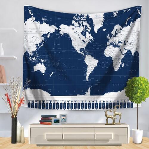 Home Decorative Wall Hanging Carpet Tapestry Rectangle Bedspread Vintage World Map Creative abstract Pattern GT1222
