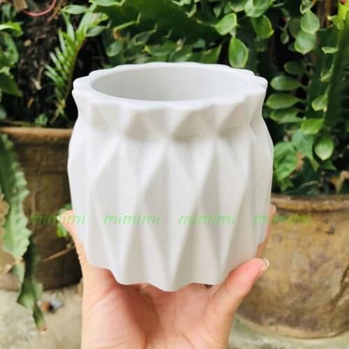 Geometric Origami Design Rhombus Flower Pot Silicone Mold Concrete Mold Scented Candle Container Diy Clay Mold