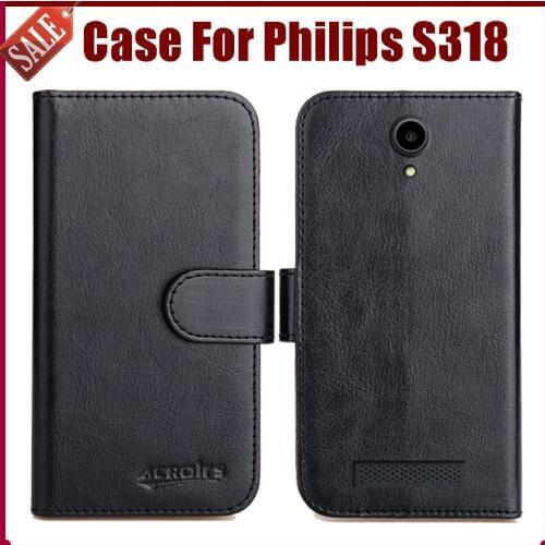 Hot Sale! New Arrival 6 Colors High Quality Flip Leather Protective Cover For Philips S318 Case Phone Bag