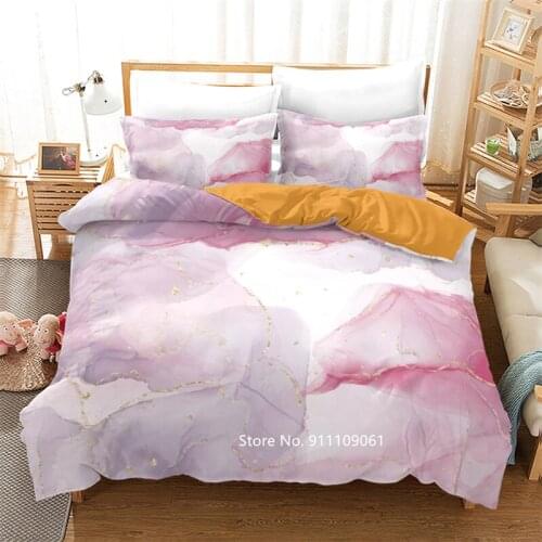 Hot Style Marble Pattern Quilt Cover and Pillowcase Home Bedding Set 2-3 Pieces Stylish Simple Duvet Cover Big Bedspread