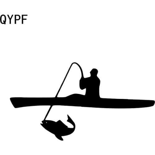 QYPF 14.5*7.8CM Interesting Paddle Board Fishing Canoeing Decor Car Styling Sticker Vinyl Accessories C16-1227