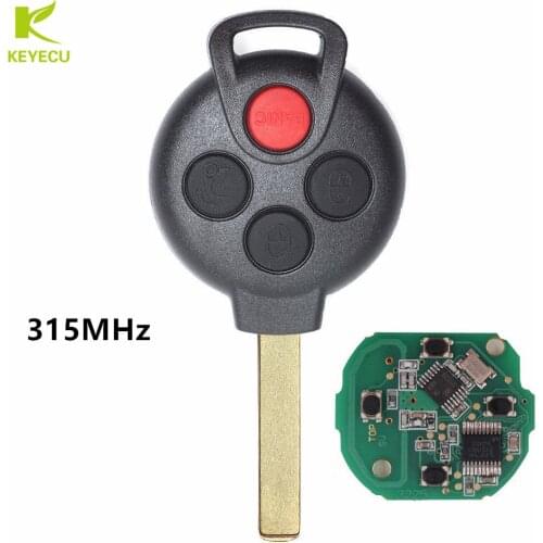 KEYECU Smart Remote key 315MHz 7941 Chip 4Button for MERCEDES BENZ Smart Fortwo 2005-2015 FCC ID: KR55WK45144