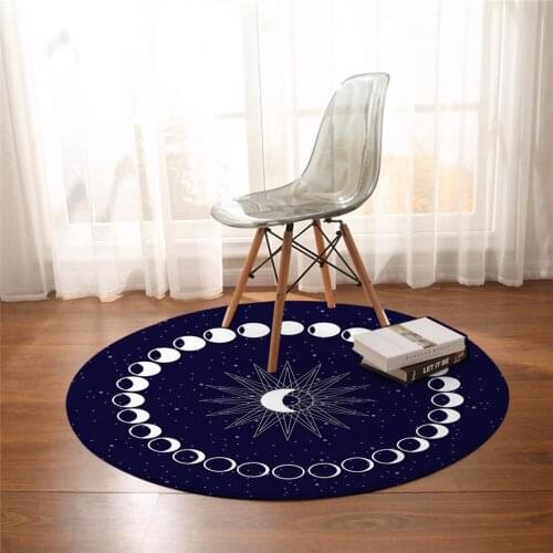 Beautiful Planet Sun and Moon Patterns Round Rugs Floor Mats Bedroom Living Room Home Decoration