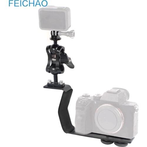 Aluminum Alloy Diving Bracket Z type Handle With Base Adapter for Underwater Camera Photo Housing FlashLight