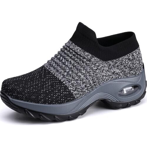 Women Sneakers Fashion Breathable Mesh Casual Shoes Platform Sneakers Men Platform Slip-On Sneakers Walking Running Shoes