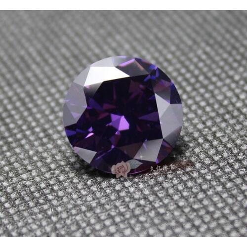 Round shape Purple Cubic Zirconia stones CZ created gemstone beads for jewelry making DIY brilliant loose diamonds zircon AAAAA