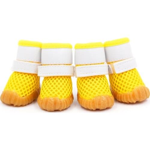 Summer Dog Rain Shoes Cats For Small Dogs Sandal Anti-Slip Chihuahua York Teddy Breathable Mesh Pet Boots Sock Chiens Soft-soled