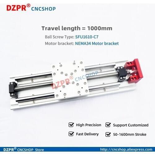 Linear Actuator system 1000mm travel length ( SBR Rail + SFU1610 ballscrew ) Linear Module Table with NEMA34 Bracket