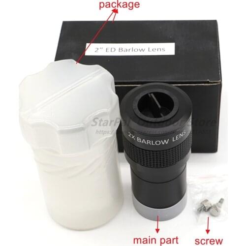 StarPal 2" 2x ED Barlow LensBarlow lens for Astronomical Telescope Eyepiece with All Metal