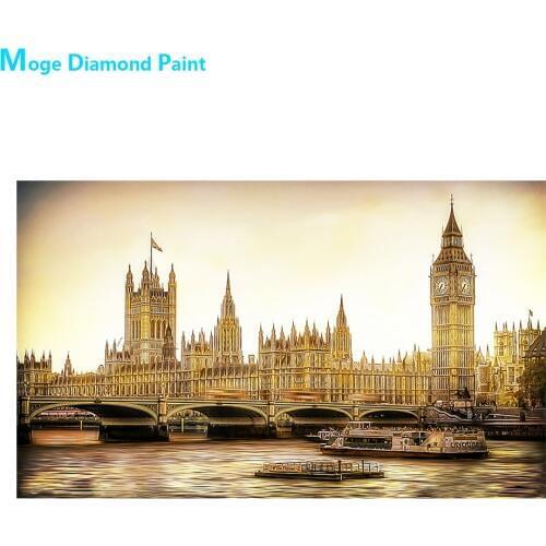 London Bridge Big Ben Diamond Painting Architecture Scenic Round Full Drill Nouveaute DIY Mosaic Embroidery 5D Cross Stitch Gift