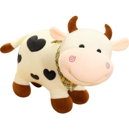 Lovely cartoon cow plush toy smile dairy cow soft doll kids toy birthday gift b1888