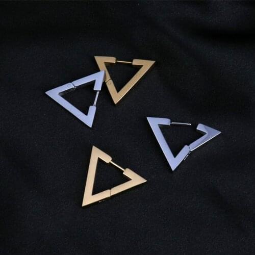 Minimalist Stainless Steel Earring For Women Men Simple Square Earrings Geometry Earrings Punk Round Triangle Earring Jewelry