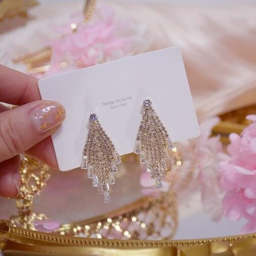 Trendy Exquisite Shiny Crystal Earrings for Women Designer Creativity Luxury Jewelry