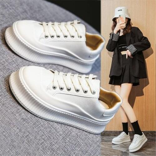 2021 Spring New Thick-Soled Platform Shoes Increase In Fashion Casual Small White Board Shoes Biscuit Shoes Sports Shoes