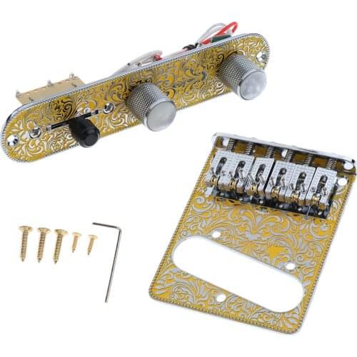 Zinc Alloy 3 Way Switch Guitar Bridge Baseplate Bridge Plate with Mounting Screws Wrench