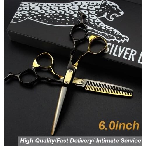 Hairdressing Scissors 6.0 Inch Personality Screw thinning scissors scissors set Thinning Shears Hairdresser Shaver Haircut