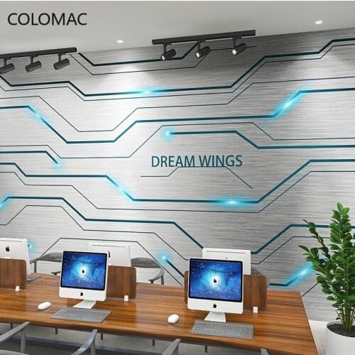 Colomac Custom Stereo Wallpaper Office IT Company Front Desk Decoration Live Gaming Room Circuit Board Mural Drop Shipping