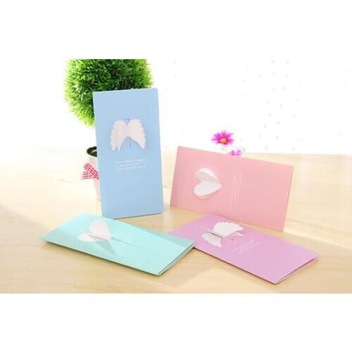 Festival supplies 3D greeting cards paper butterfly heart for Birthday Wedding Party gift candy box craft DIY favor kids