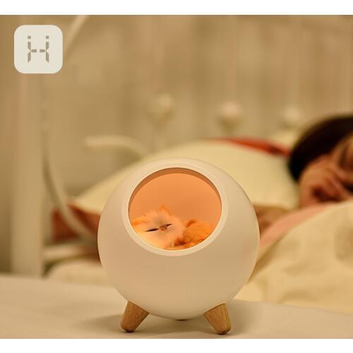 Lovely Cat Shape Bedside Lamp USB Rechargeable Night Atmosphere Lamps Lithium Battery Bedroom Desk Decoration Light For Pets