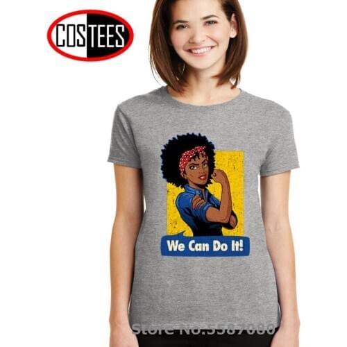 Camisetas Vintage Wonder Tees We Can Do It T shirt woman Black Panther Super Girl T-shirt Black Queen Shirt V2 girl power tshirt