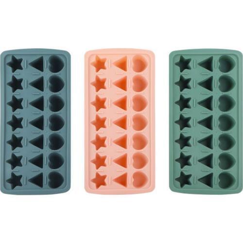 Silicone Ice Cubes Tray With Lid Hearts Stars Triangles Shape Easy Release Ice Cube Mold Perfect For Making Ice Cub