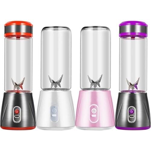 380ML Juicer Bottle Double Click Auto Rotary Blades Fruit Cutter Ice Crusher Egg Frother Milkshake Juice Maker