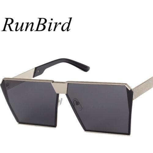 Brand Designer Celebrity Metal Men Oversized Sunglasses Fashion Luxury Square Sunglasses Women Mirror Lens Oculos De Sol R099