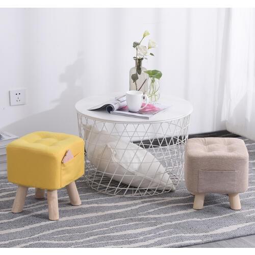 Fabric stool Household fashion creative sofa Living room Adult Kid stools wooden bench furniture minimalist modern