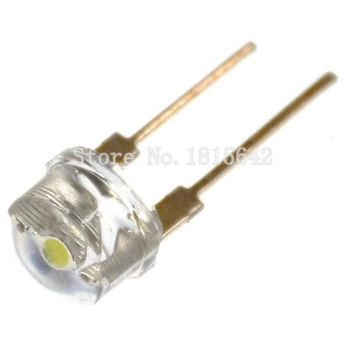 20PCS/LOT F8 8mm LED Transparent White light-emitting diode (The hat shaped) DIP LED Diode