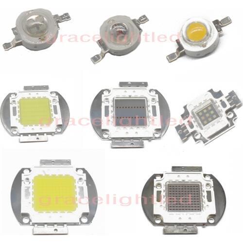 LED Bulb 1W 3W 5W 10W 20W 30W 50W 100W High Power Lamp Chip COB Warm Cool White Red Green Blue 1 3 5 10 20 50 100 W Watt Lights