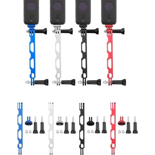 CNC Extension Arm Metal Pole Helmet Stick Handlebar Mount Base Bracket & 1/4" Adapter For Insta360 ONE X2 X