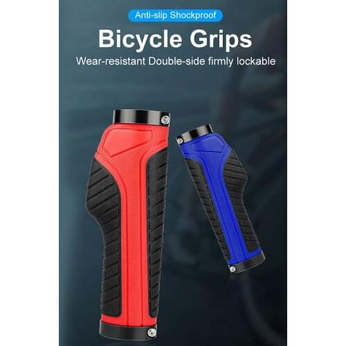 X-TIGER Bicycle Grip Gloves Lockable Shockproof Non-Slip MTB Rubber Ergonomic Grip Riding Cycling Equipment