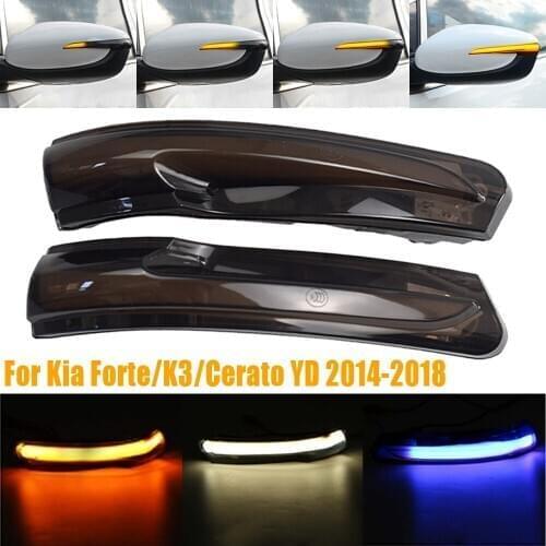 For Kia K3 Forte YD 14- 2018 Ceed (JD) 13-2018 Yellow & Blue LED Dynamic Turn Signal Light Side Wing Rearview Mirror Indicator