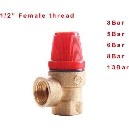 1Pair DN15 3bar 5bar 6 bar 8bar 13bar Brass Angle Type Safety Valve 1/2" female thread relief valve for solar water heater